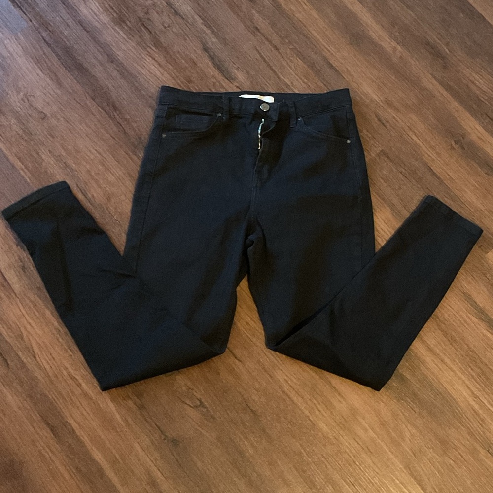 Topshop Moto Jamie Black Denim - Picture 1 of 5